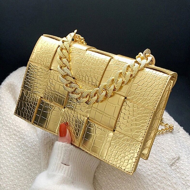 Crocodile Pattern Crossbody Bag