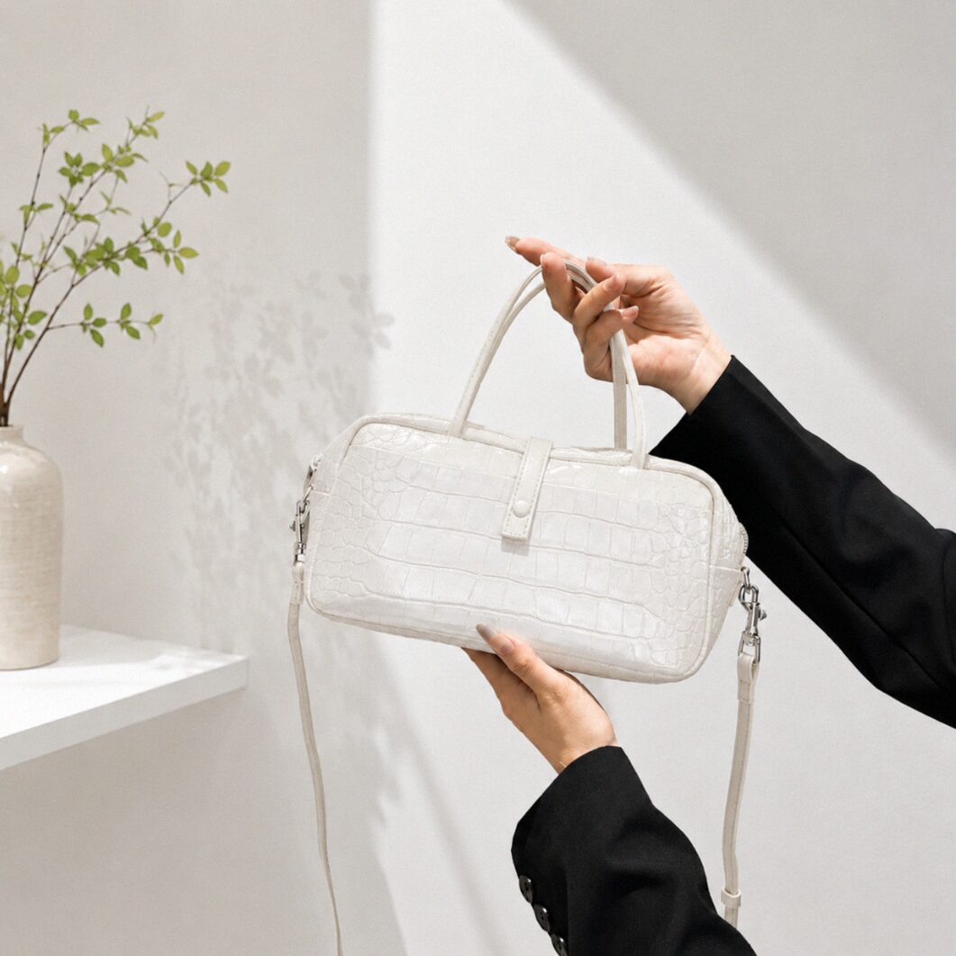 Valentina Croc Boston Bag